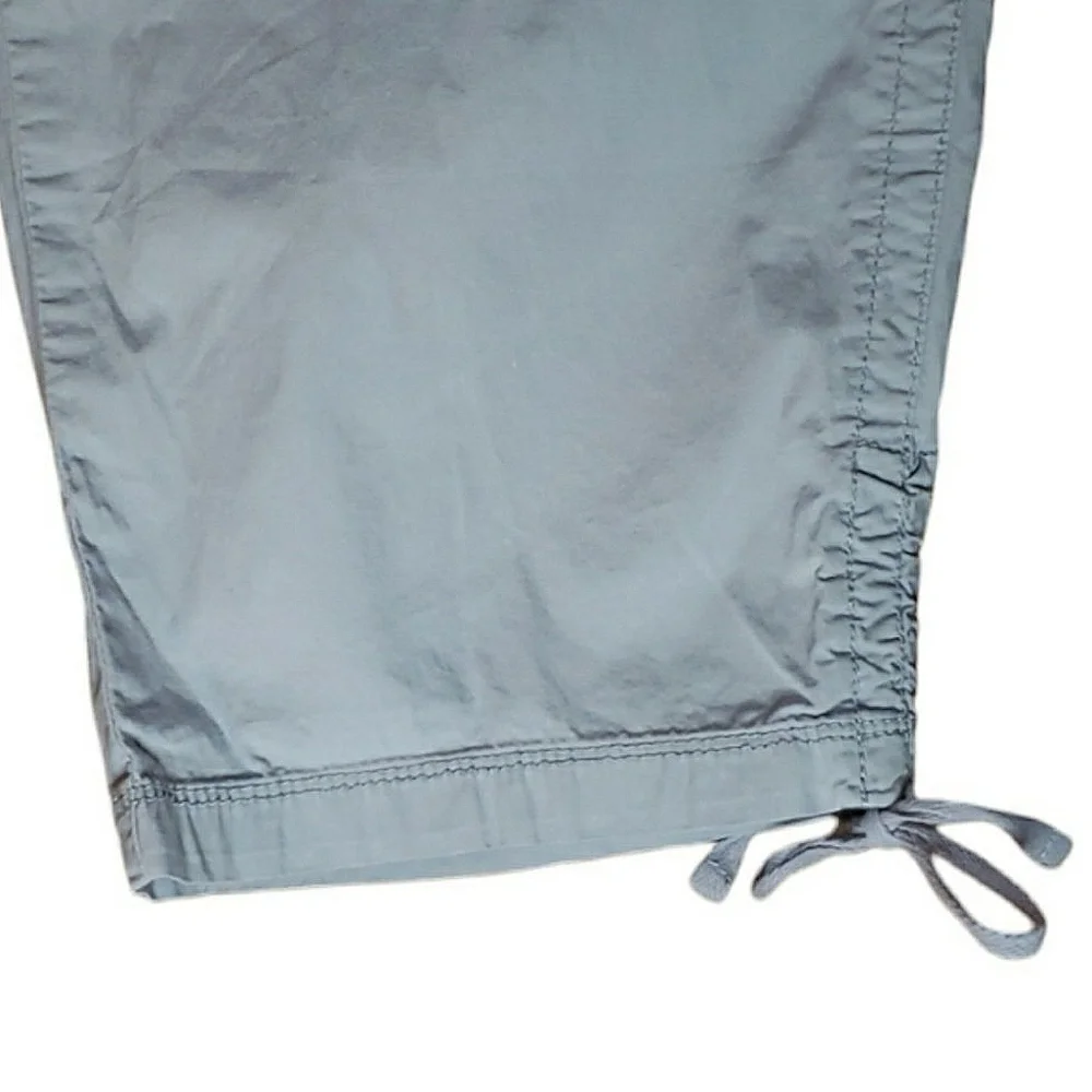 Avenue High Waist Elastic Waistband Drawstring Cinch Legs Gray Cropped Capris 16 - Picture 6 of 16